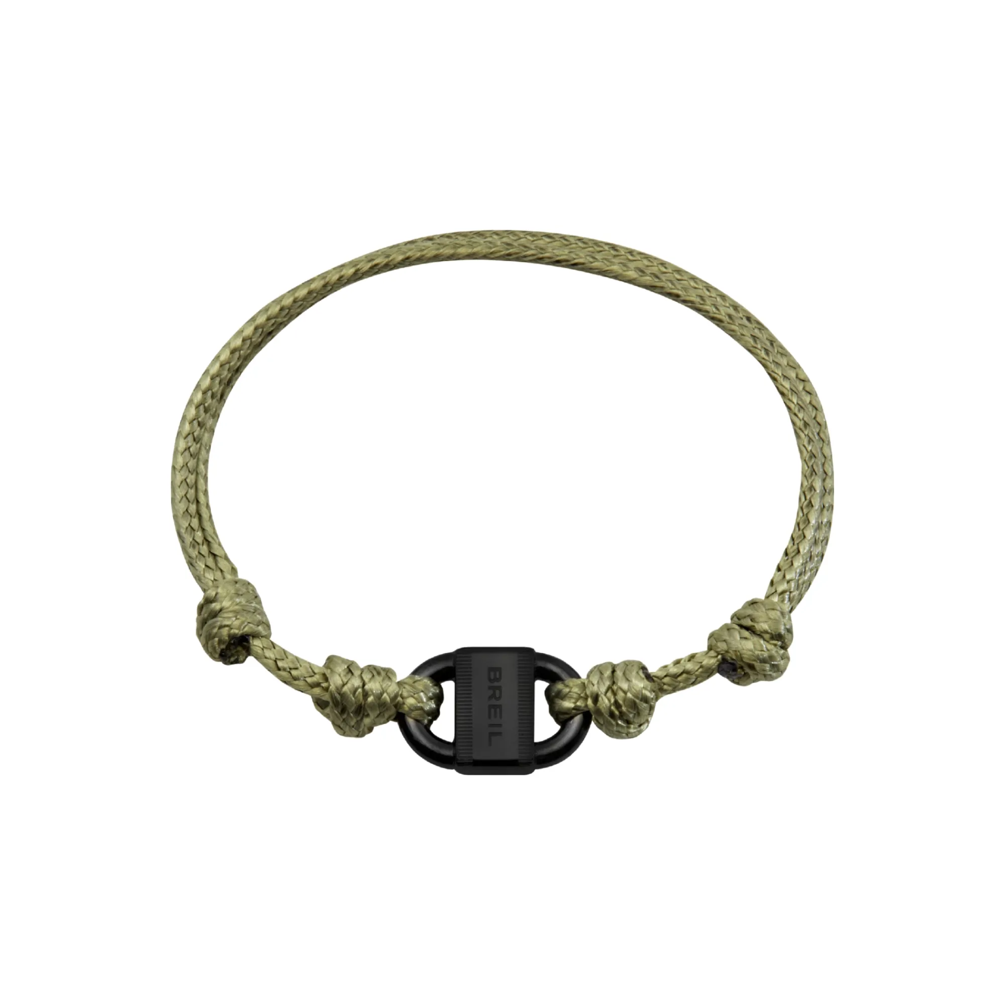 Uomo Breil Bracciali-B LOCK-BRACCIALE IN ACCIAIO COLOR GUN E CORDINO DI COTONE
