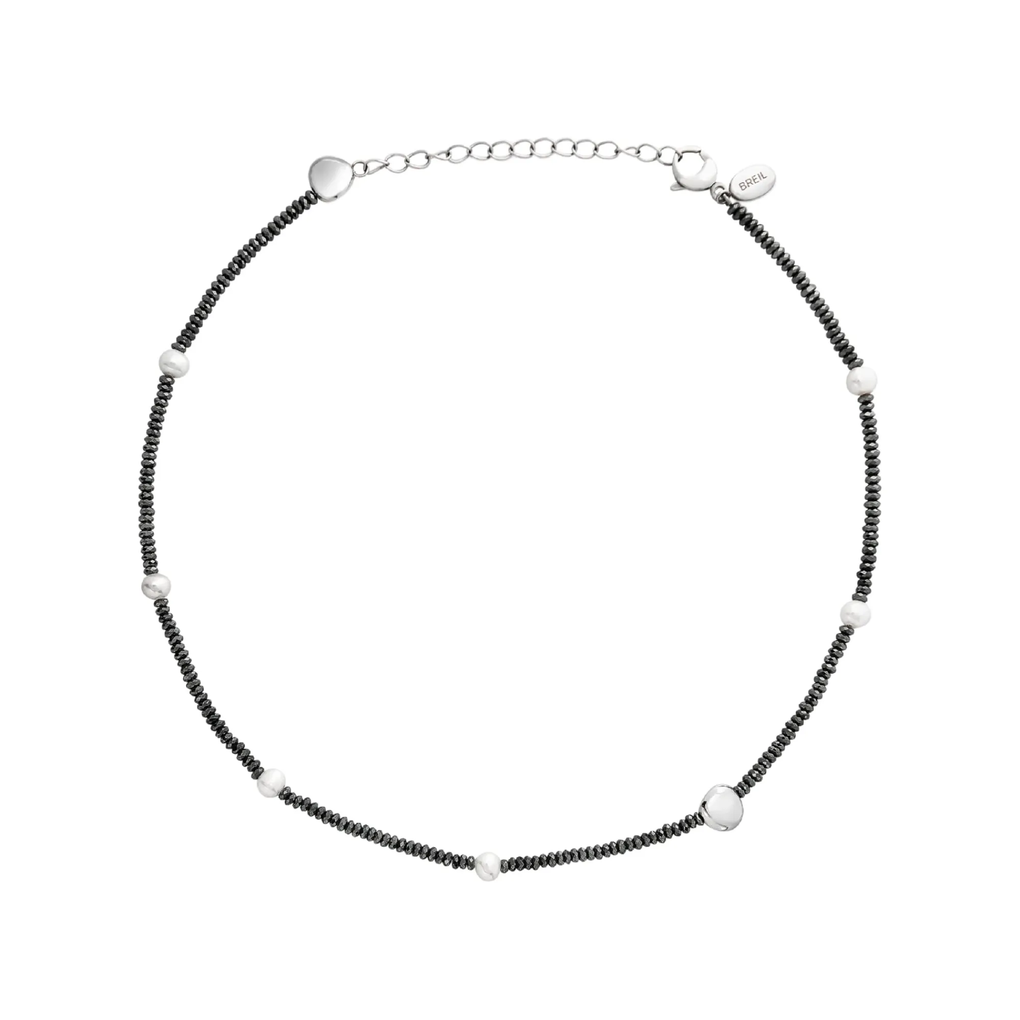 Donna Breil Collane-B ROCKS-COLLANA IN EMATITE CON PERLE NATURALI E ACCIAIO