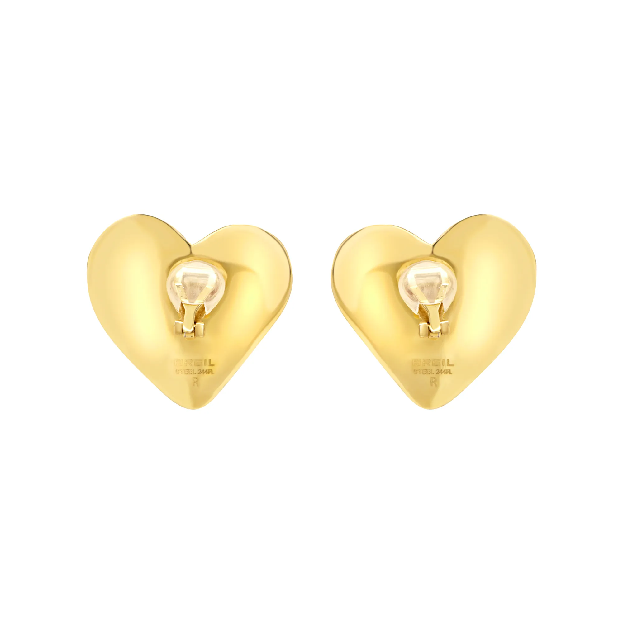 Donna Breil Orecchini|Idee Regalo Per Lei-BIG HEART-ORECCHINI IN ACCIAIO COLOR ORO - CHIUSURA A CLIP