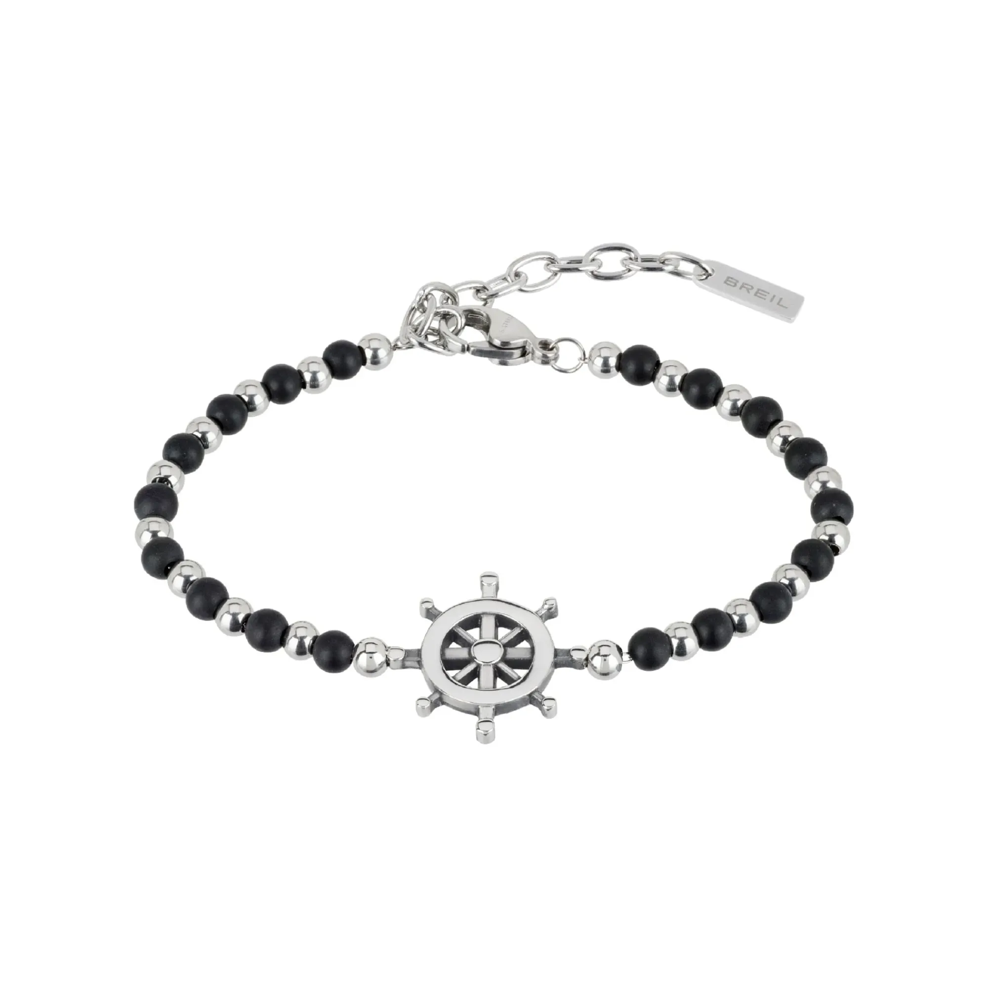 Uomo Breil Bracciali-BLACK ONYX-BRACCIALE IN ACCIAIO E ONICE NERA