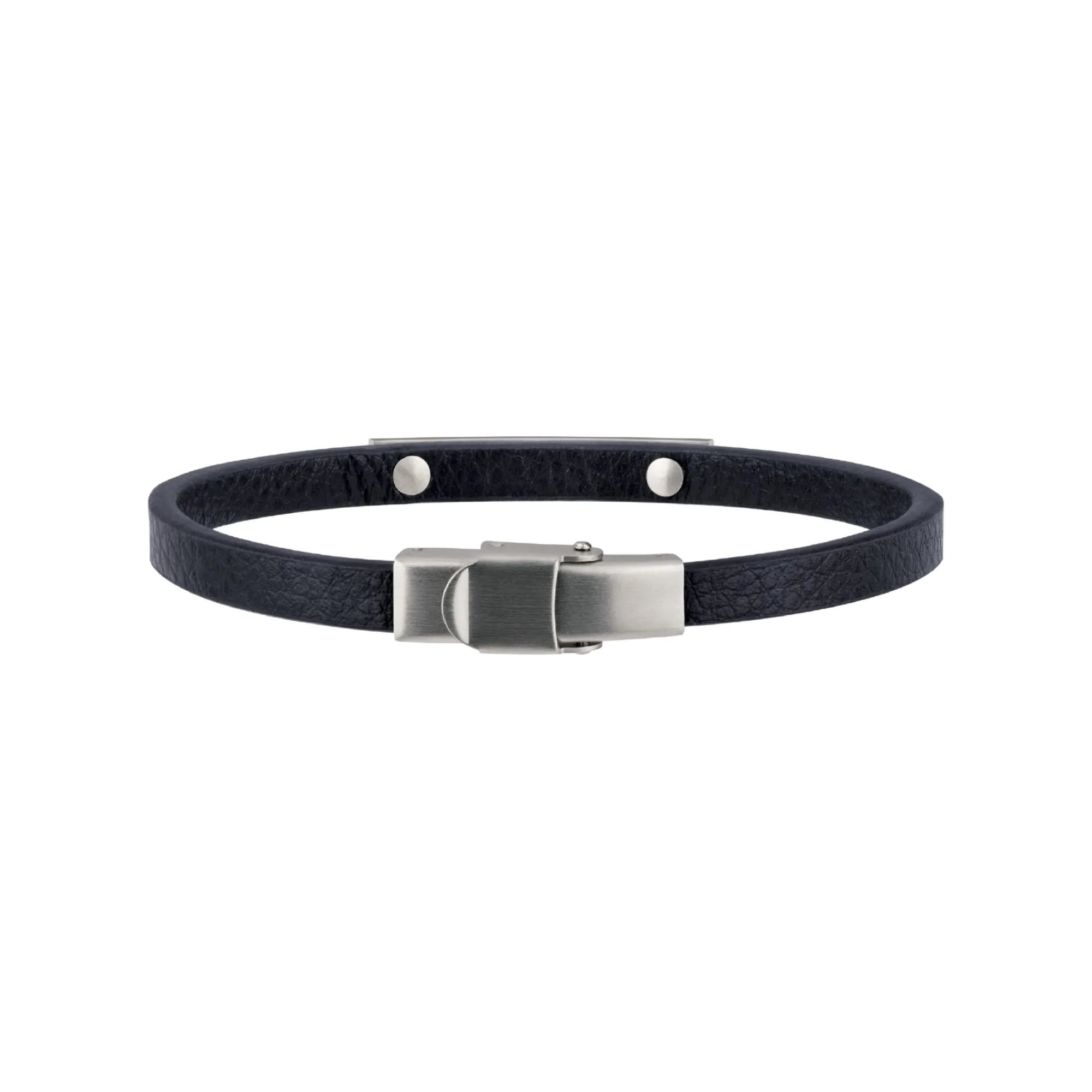 Uomo Breil Bracciali-BRIDGE-BRACCIALE IN PELLE BLU E ACCIAIO