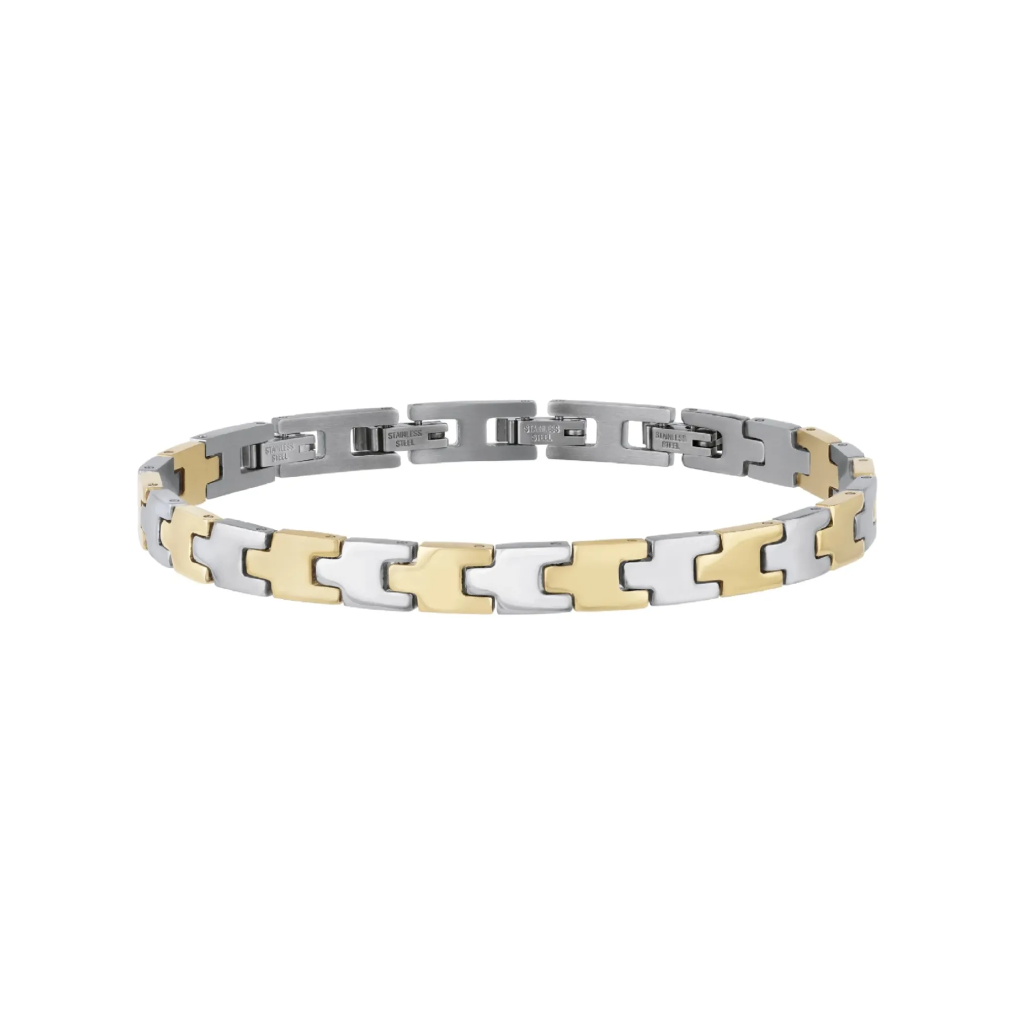 Uomo Breil Bracciali-CARVE-BRACCIALE IN ACCIAIO SILVER E IP GOLD