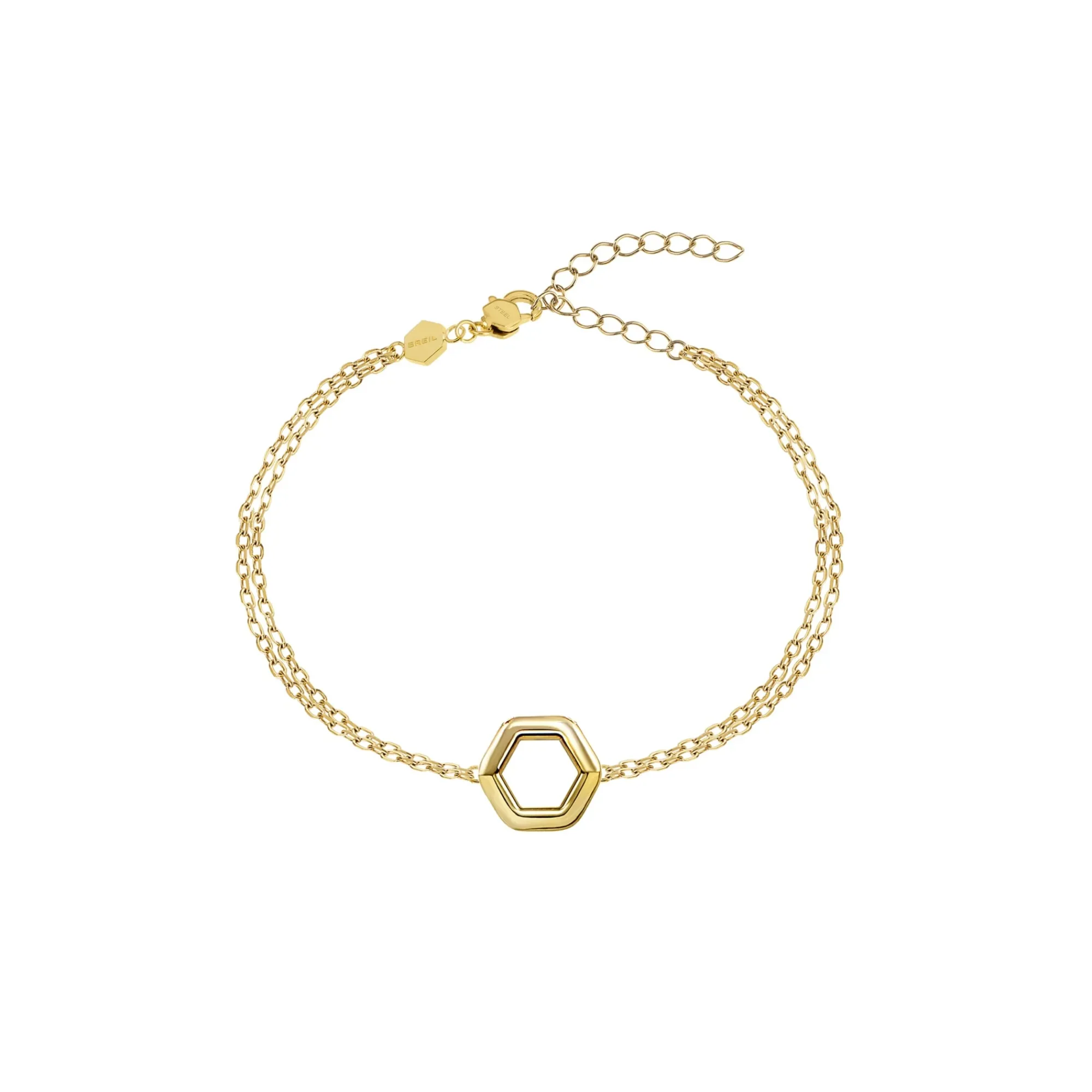 Donna Breil Bracciali-HEXAGONIA-BRACCIALE IN ACCIAIO IP GOLD