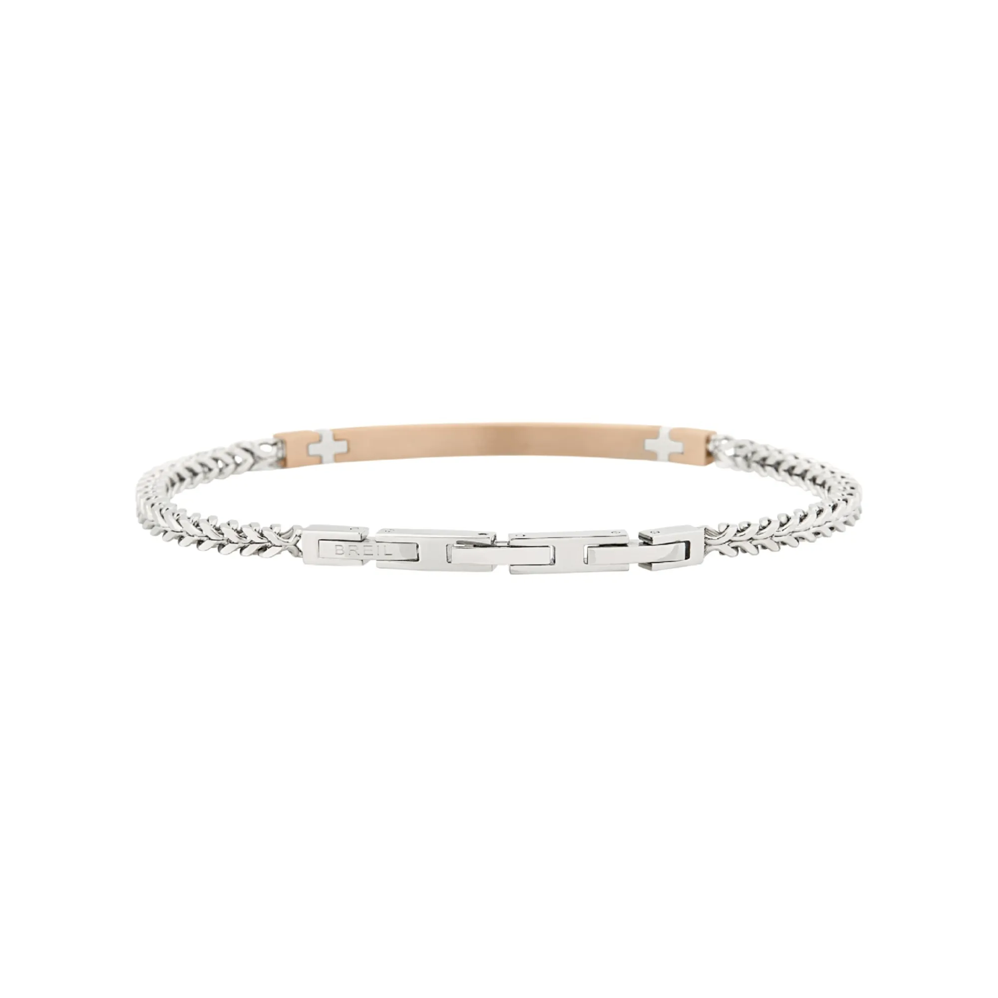 Uomo Breil Bracciali-LIGHT ROW-BRACCIALE IN ACCIAIO BICOLOR E CUBIC ZIRCONIA
