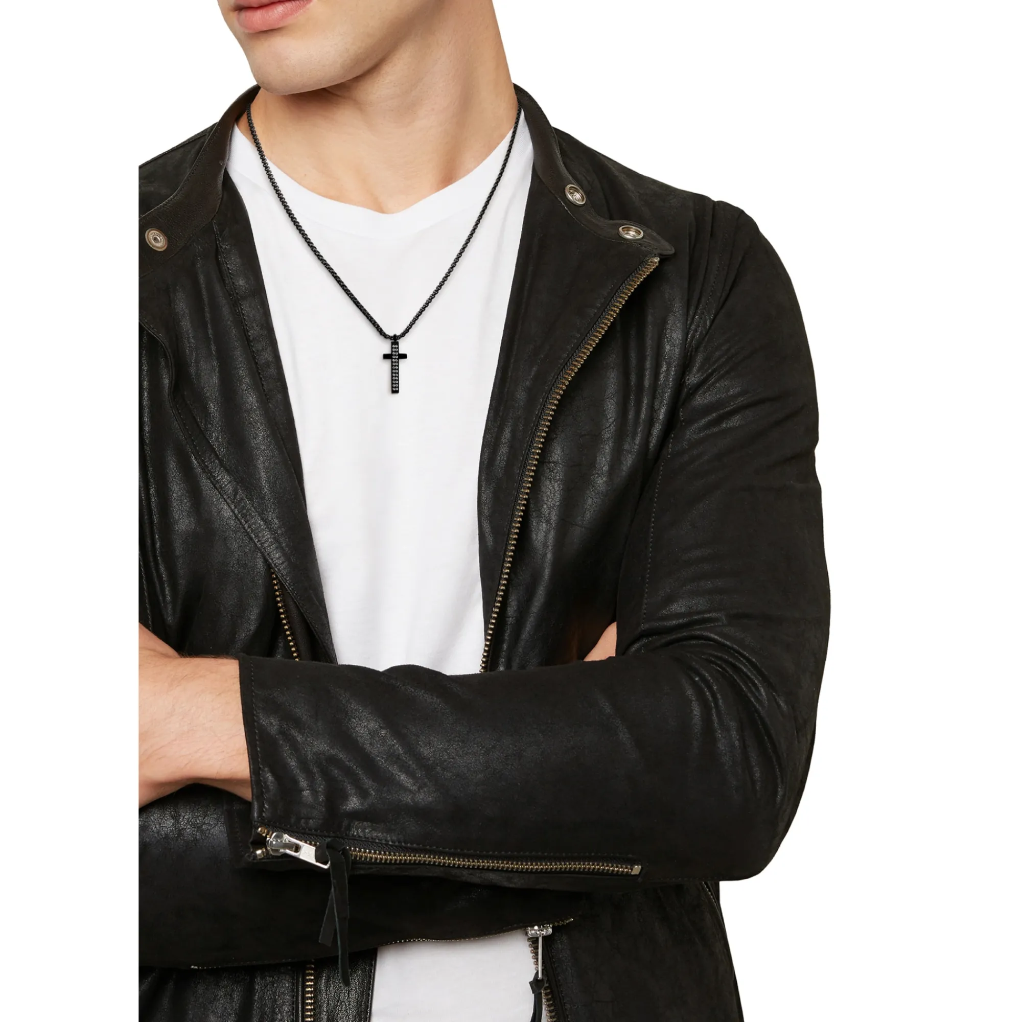 Uomo Breil Collane|Idee Regalo Per Lui-LIGHT ROW-COLLANA CON PENDENTE IN ACCIAIO E CUBIC ZIRCONIA