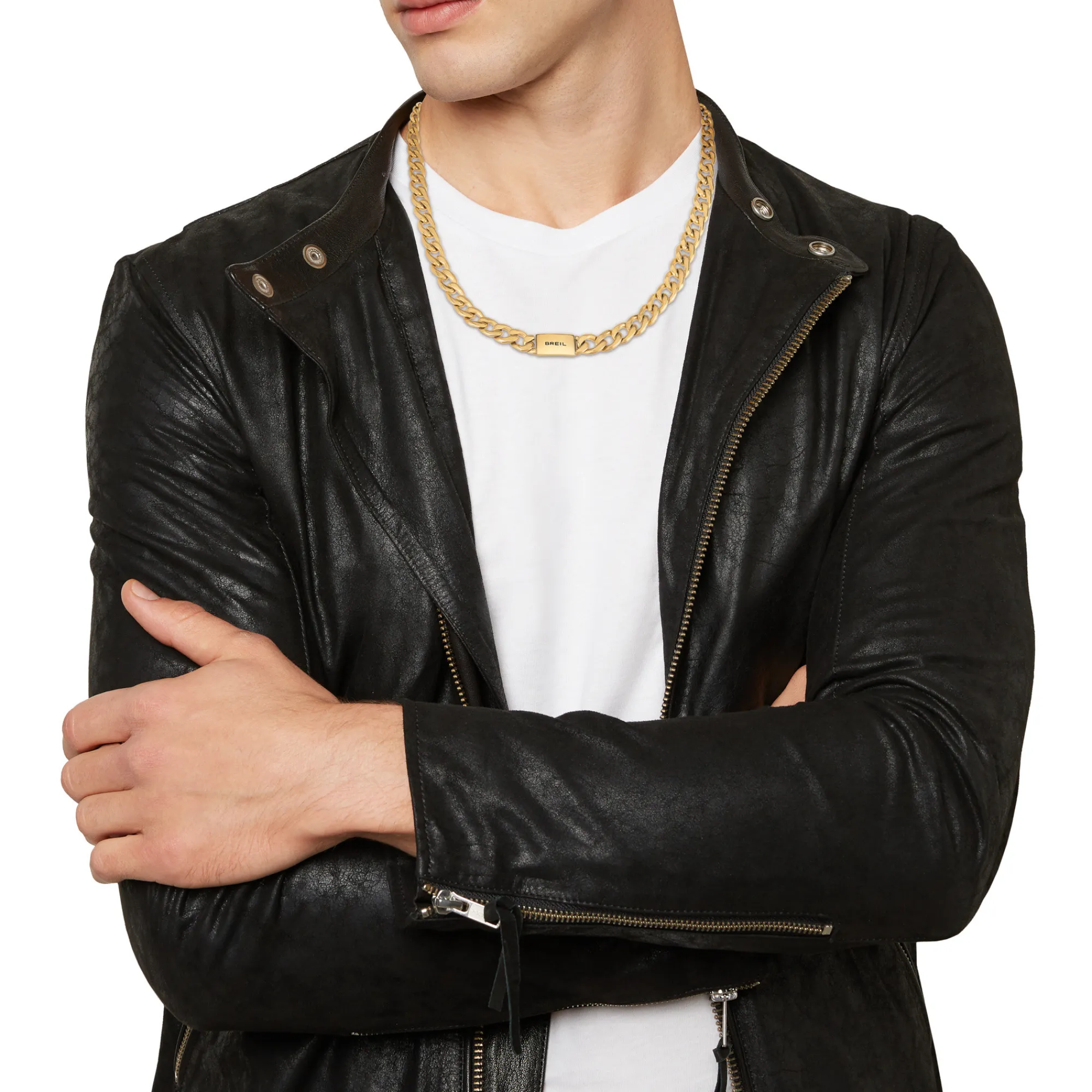 Uomo Breil Collane-LOGOMANIA-COLLANA IN ACCIAIO IP GOLD