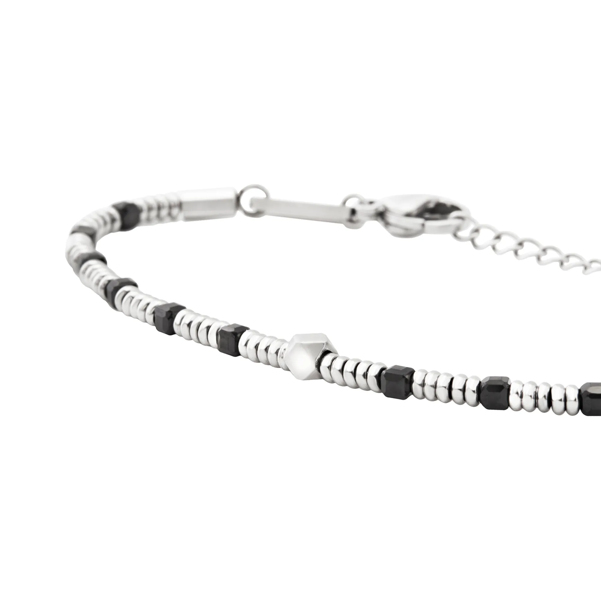 Uomo Breil Bracciali|Idee Regalo Per Lui-PRIAM-BRACCIALE IN ACCIAIO E SPINELLO NERO