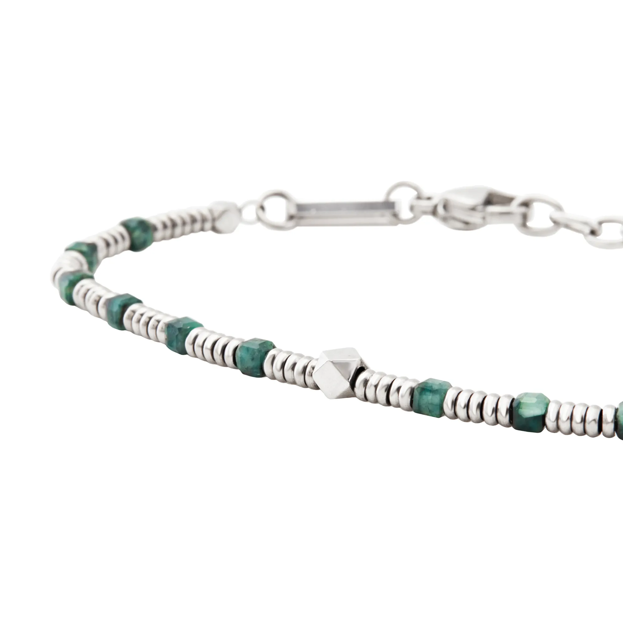 Uomo Breil Bracciali|Idee Regalo Per Lui-PRIAM-BRACCIALE IN ACCIAIO E RADICE DI SMERALDO