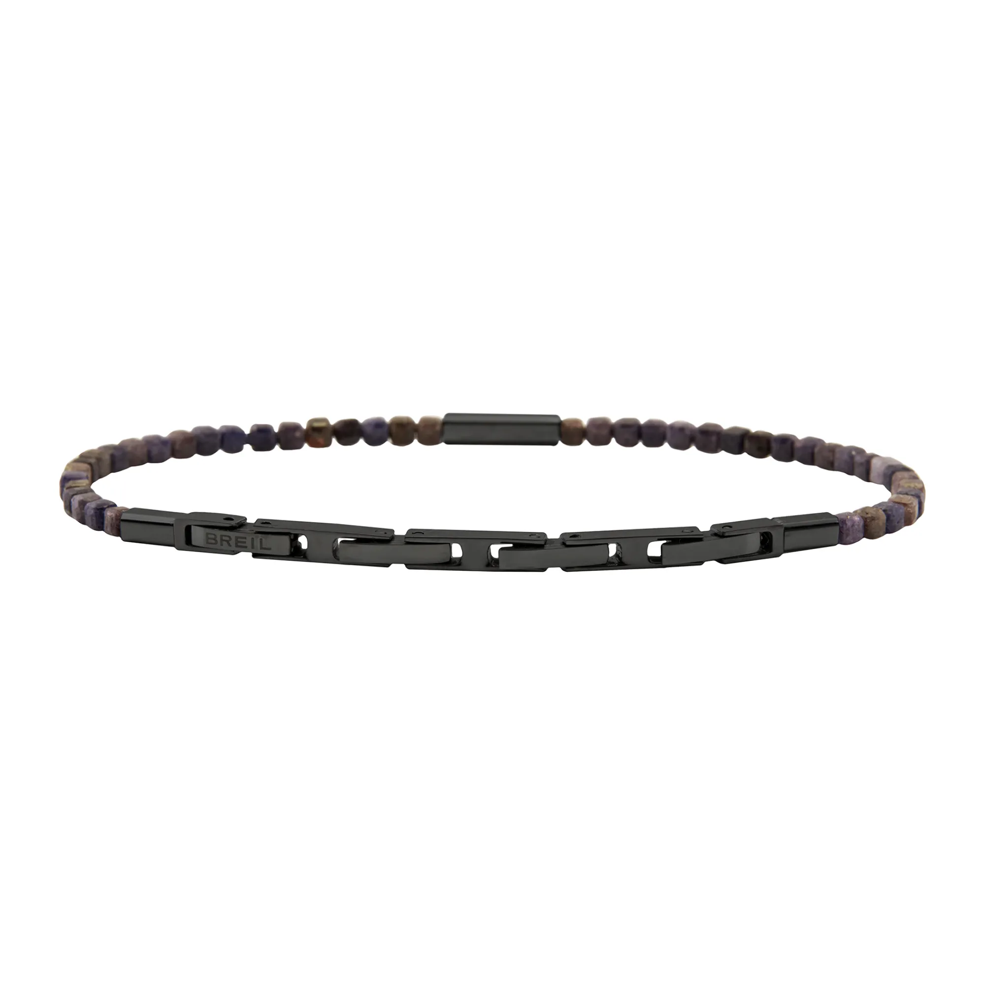 Uomo Breil Bracciali|Idee Regalo Per Lui-PRIAM-BRACCIALE IN ACCIAIO COLOR GUN E RADICI DI ZAFFIRO