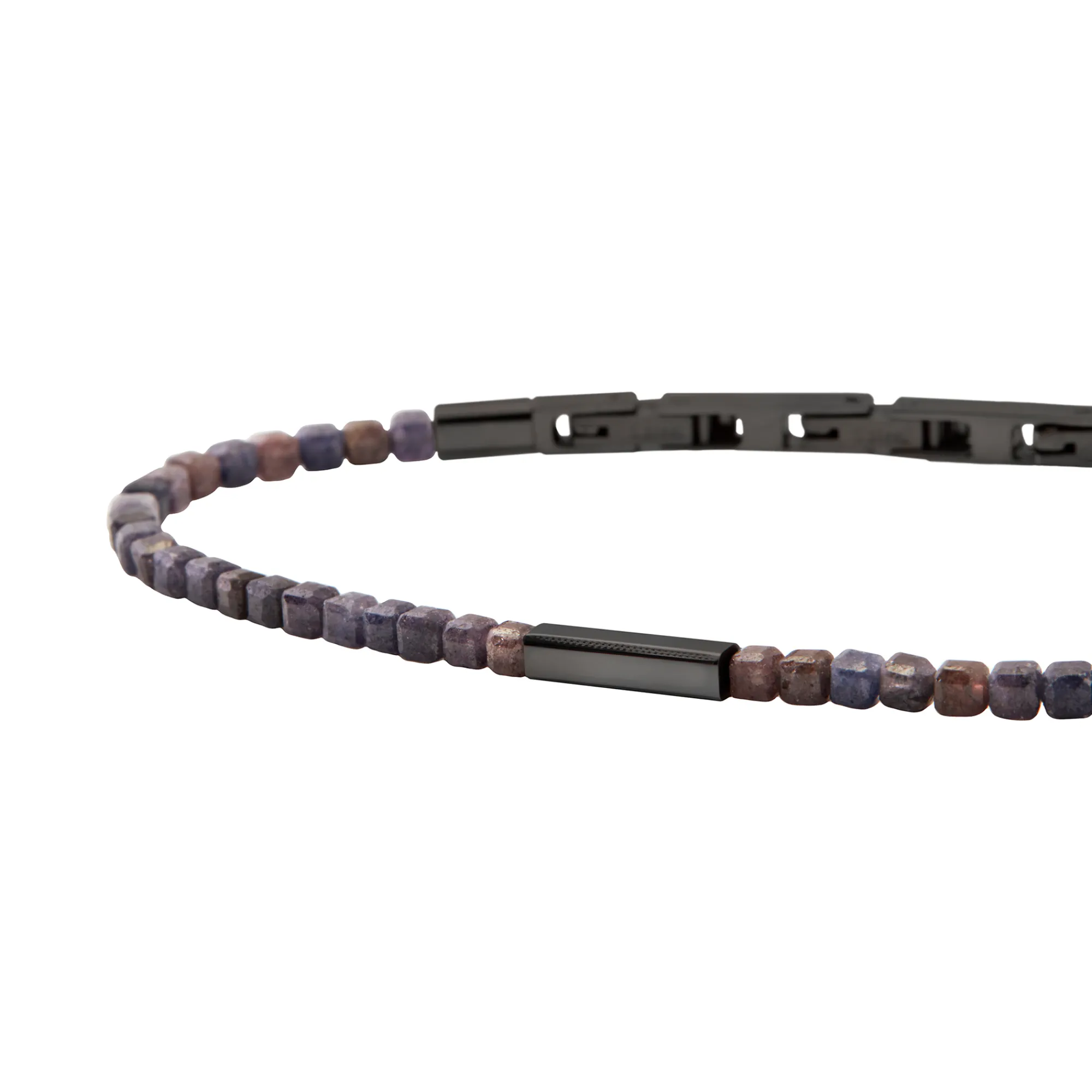 Uomo Breil Bracciali|Idee Regalo Per Lui-PRIAM-BRACCIALE IN ACCIAIO COLOR GUN E RADICI DI ZAFFIRO