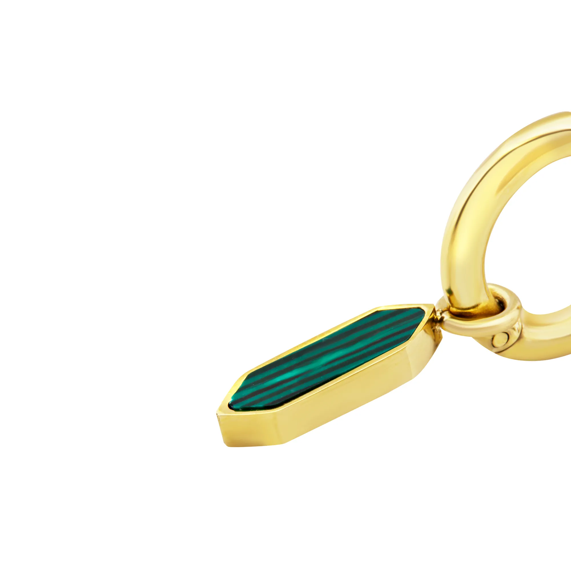 Donna Breil Orecchini-STYLIZE-ORECCHINI IN ACCIAIO COLOR ORO E MALACHITE