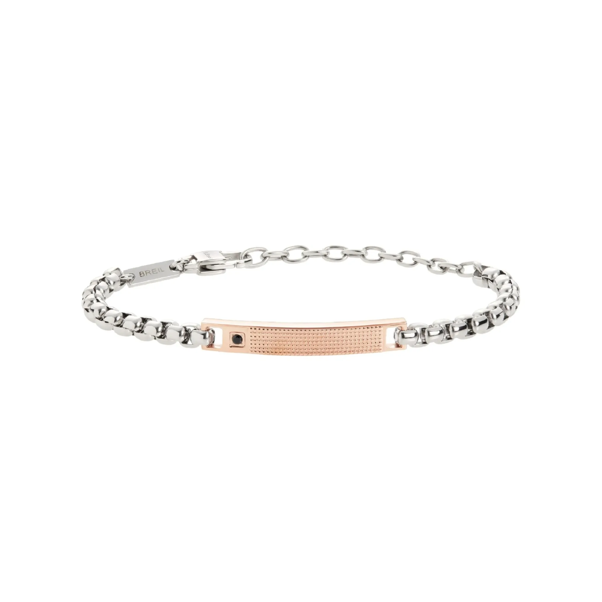 Uomo Breil Bracciali-TAG AND CROSS-BRACCIALE IN ACCIAIO BICOLOR E CUBIC ZIRCONIA